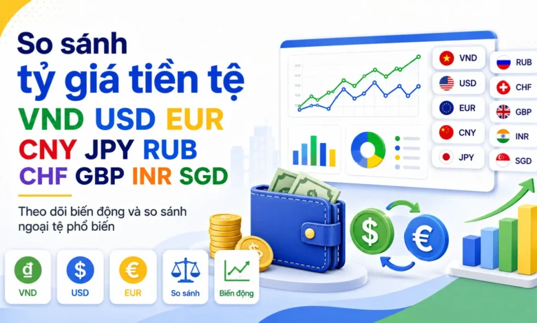 So sánh tỷ giá tiền tệ USD VND EUR KRW CNY JPY So sanh ty gia tien te VND USD EUR CNY JPY va cac ngoai te pho bien