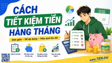 Cách Tiết kiệm Tiền Hàng tháng tien.day infographic