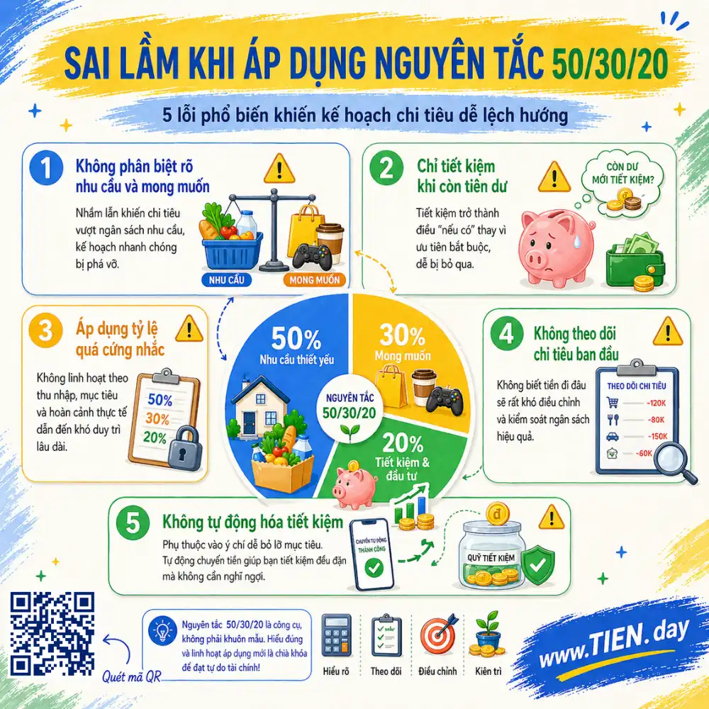 Sai lầm khi áp dụng nguyên tắc 50-30-20