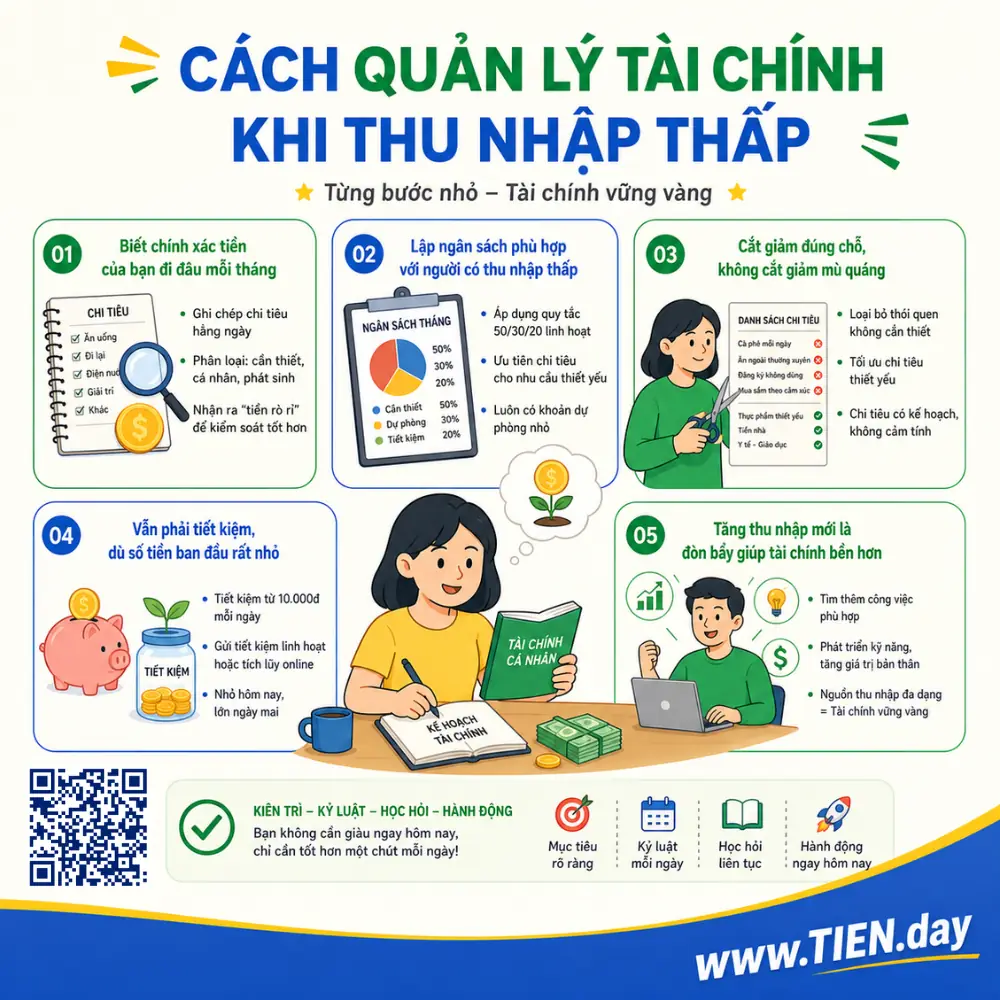 Cách Quản lý tài chính khi thu nhập thấp:  