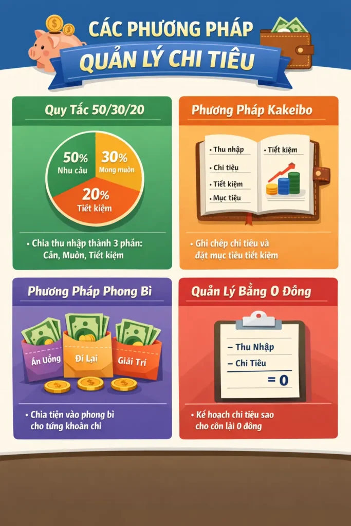 infographic các phương pháp quản lý chi tiêu