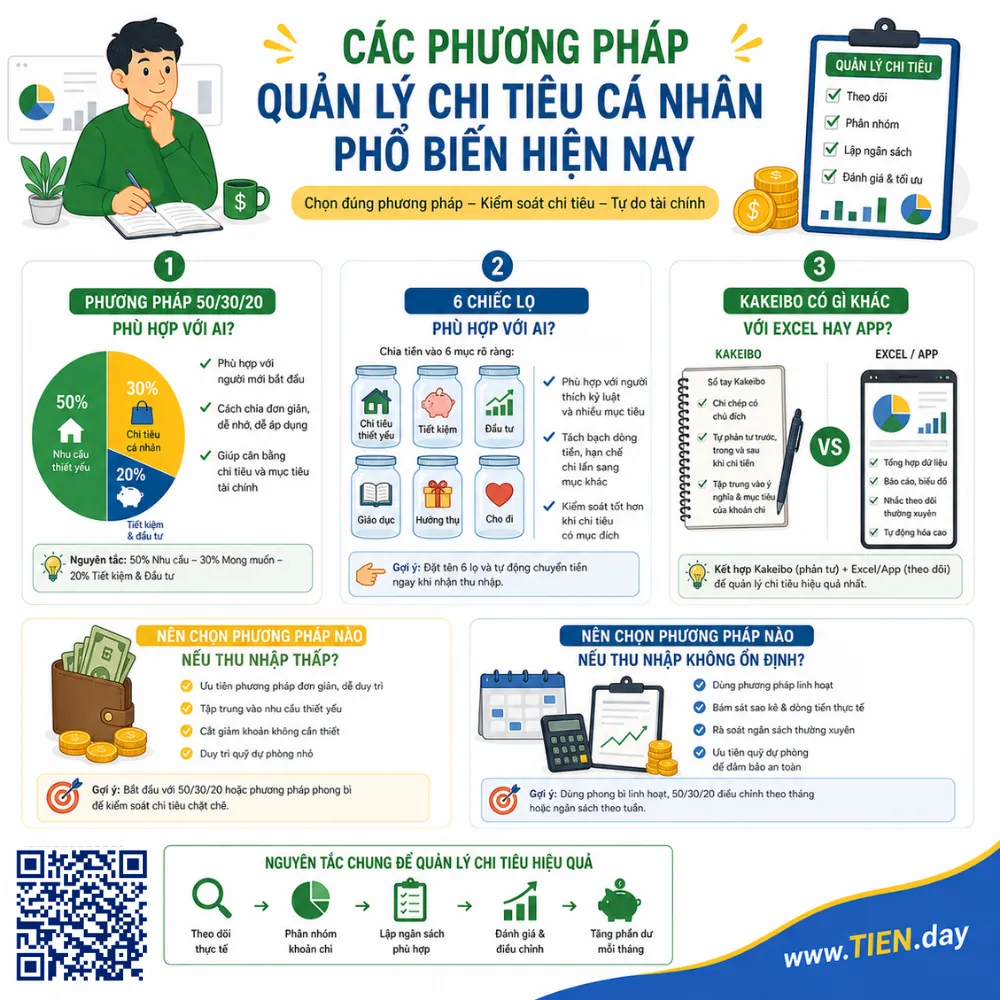 Các phương pháp quản lý chi tiêu cá nhân phổ biến hiện nay