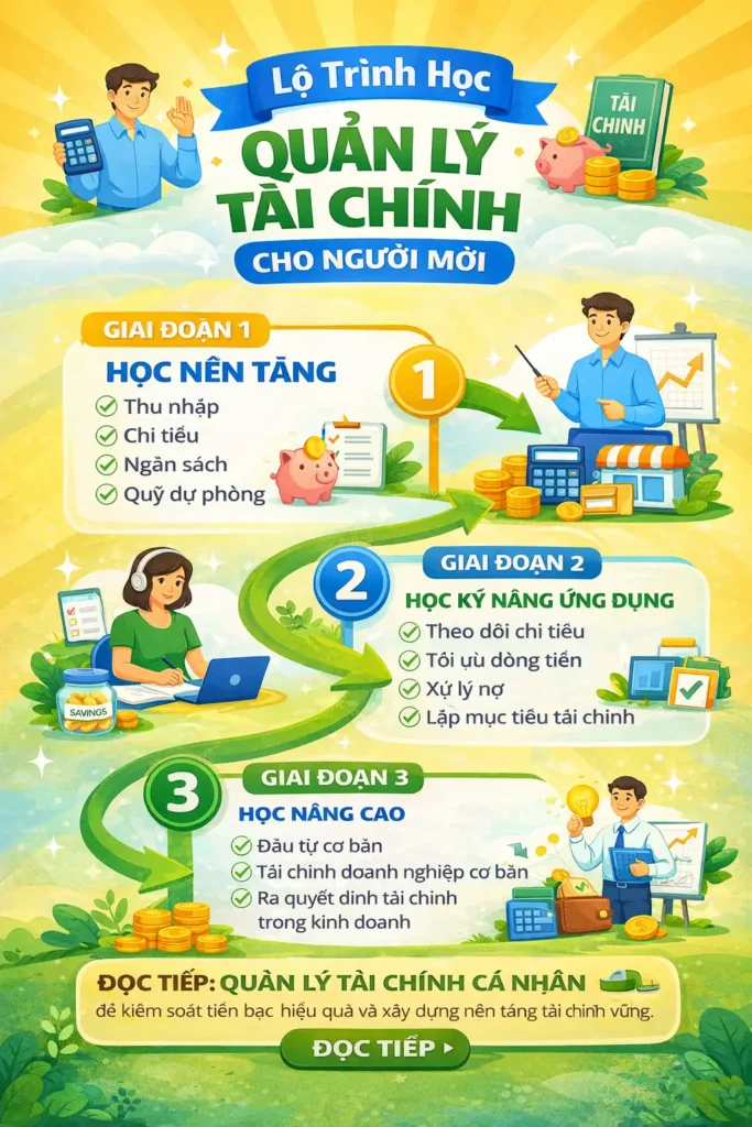 Lộ trình học quản lý tài chính cho người mới infographic