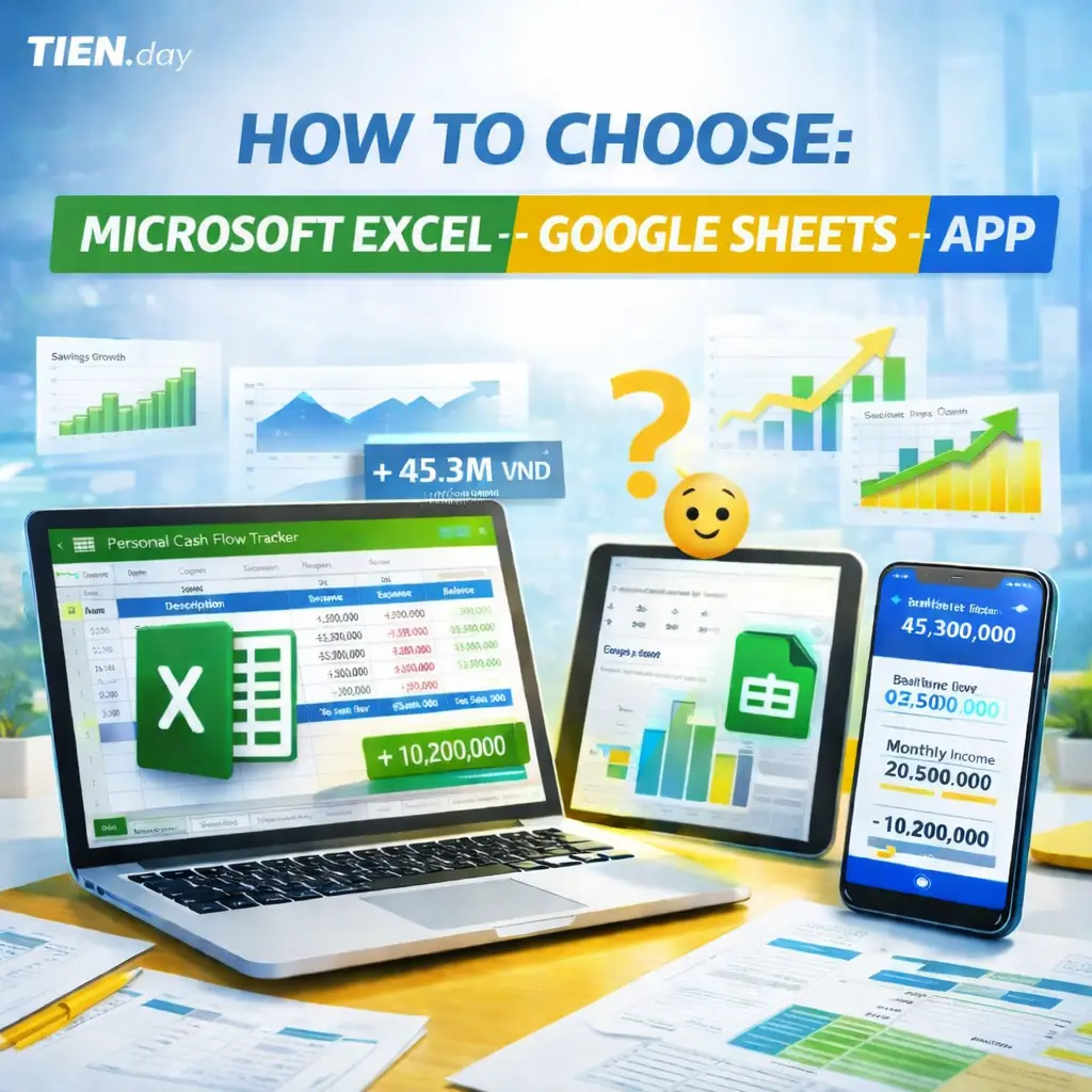 Nên dùng công cụ tài chính  cá nhân bằng Microsoft Excel-Google Sheets-App