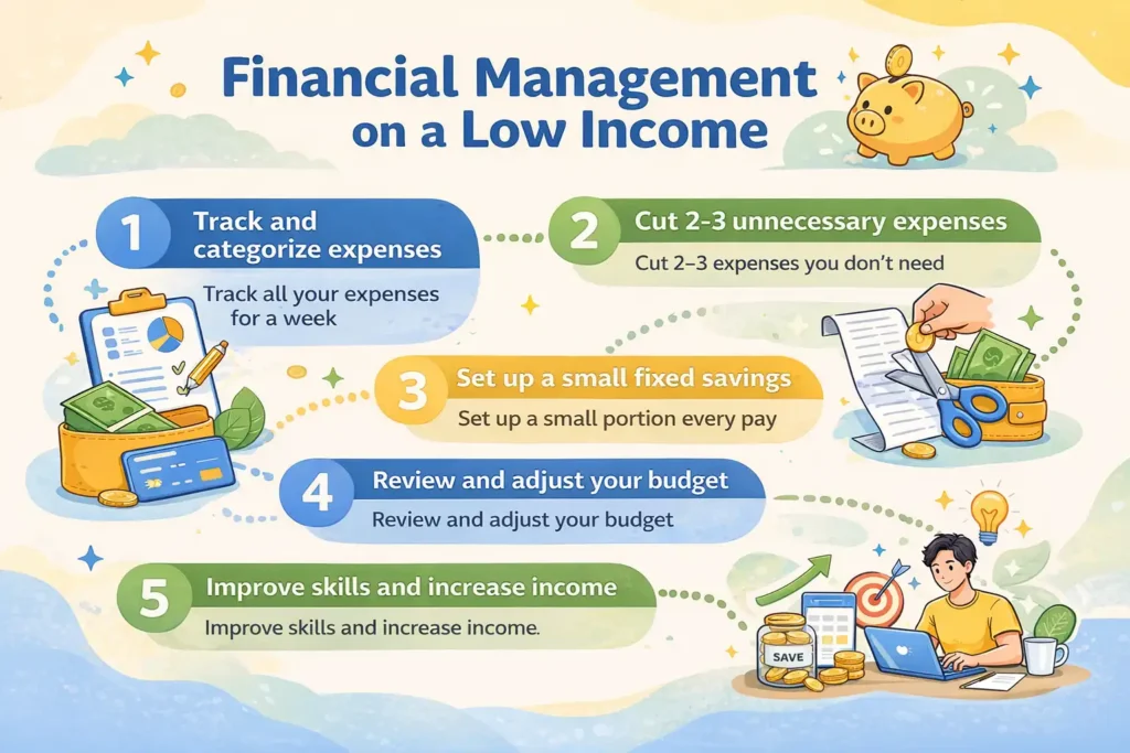 Quản lý tài chính khi thu nhập thấp - Financial management guide for low income