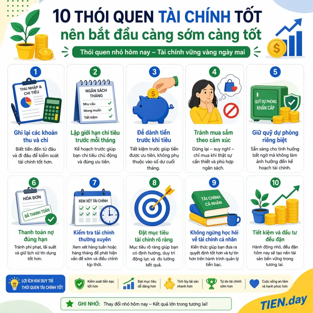 10 thói quen tài chính tốt nên bắt đầu càng sớm càng tốt