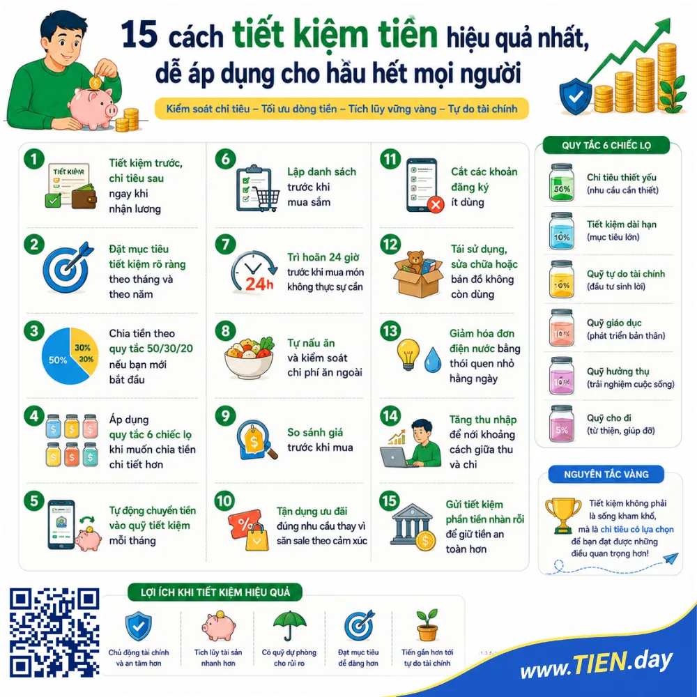15 cách tiết kiệm tiền hiệu quả nhất, dễ áp dụng cho hầu hết mọi người