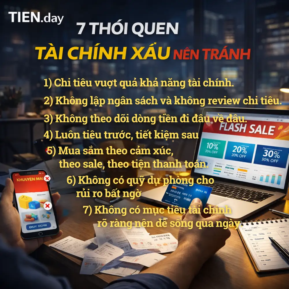 Thói quen tài chính xấu cần tránh nếu không muốn mãi thiếu tiền