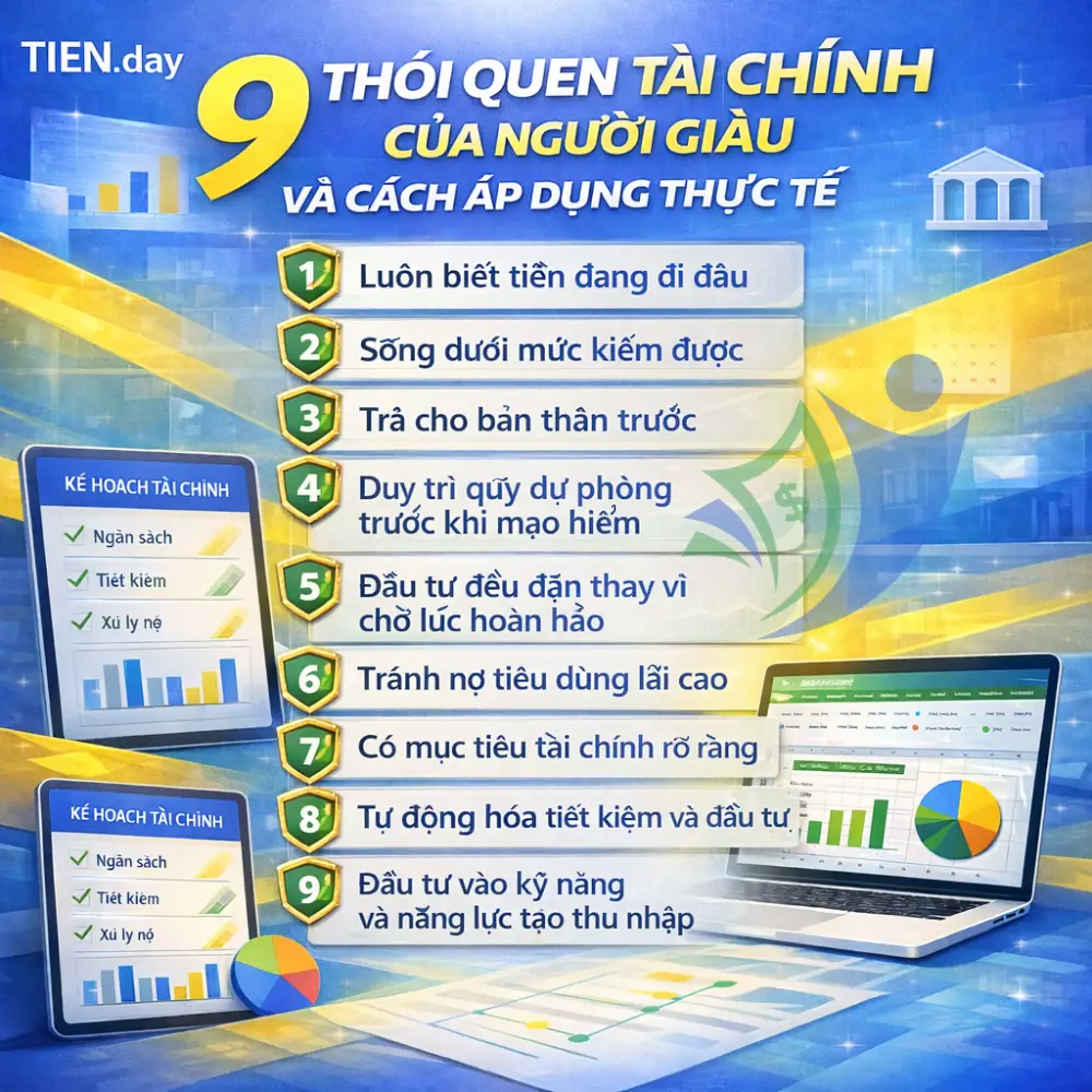 9 thói quen tài chính của người giàu thường duy trì
