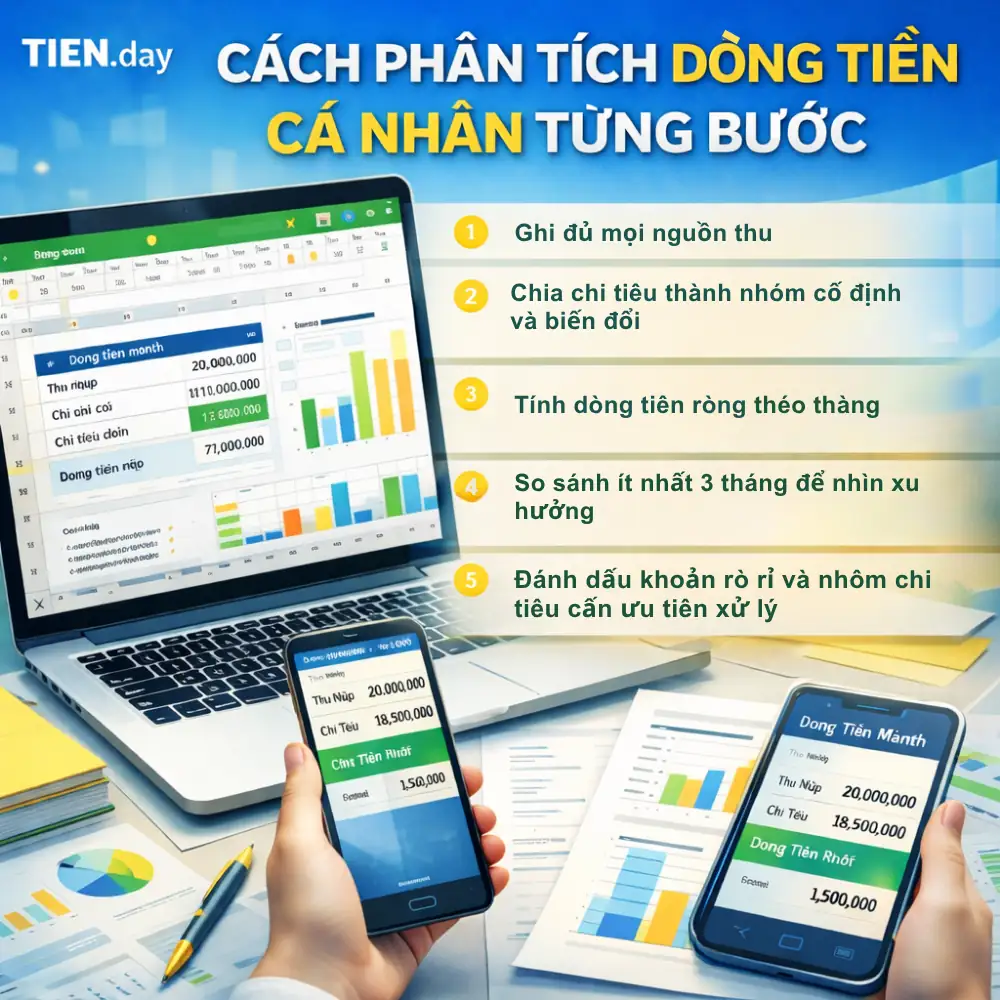 Cách phân tích dòng tiền cá nhân từng bước