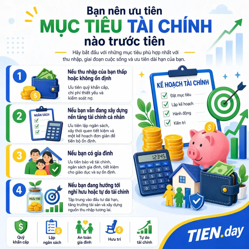 Các nhóm mục tiêu tài chính bạn có thể ưu tiên trước
