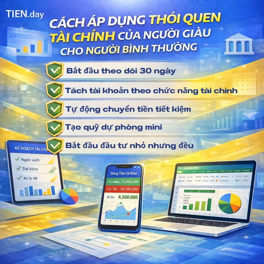 Cách áp dụng thói quen tài chính của người giàu cho người bình thường