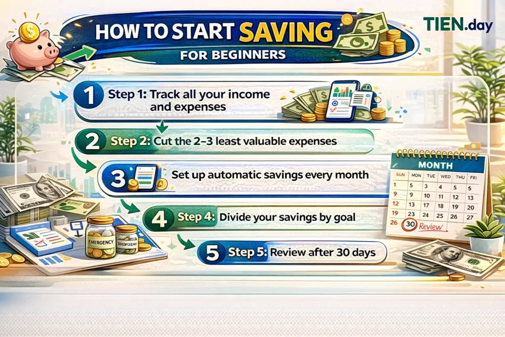 Cách bắt đầu tiết kiệm cho người mới