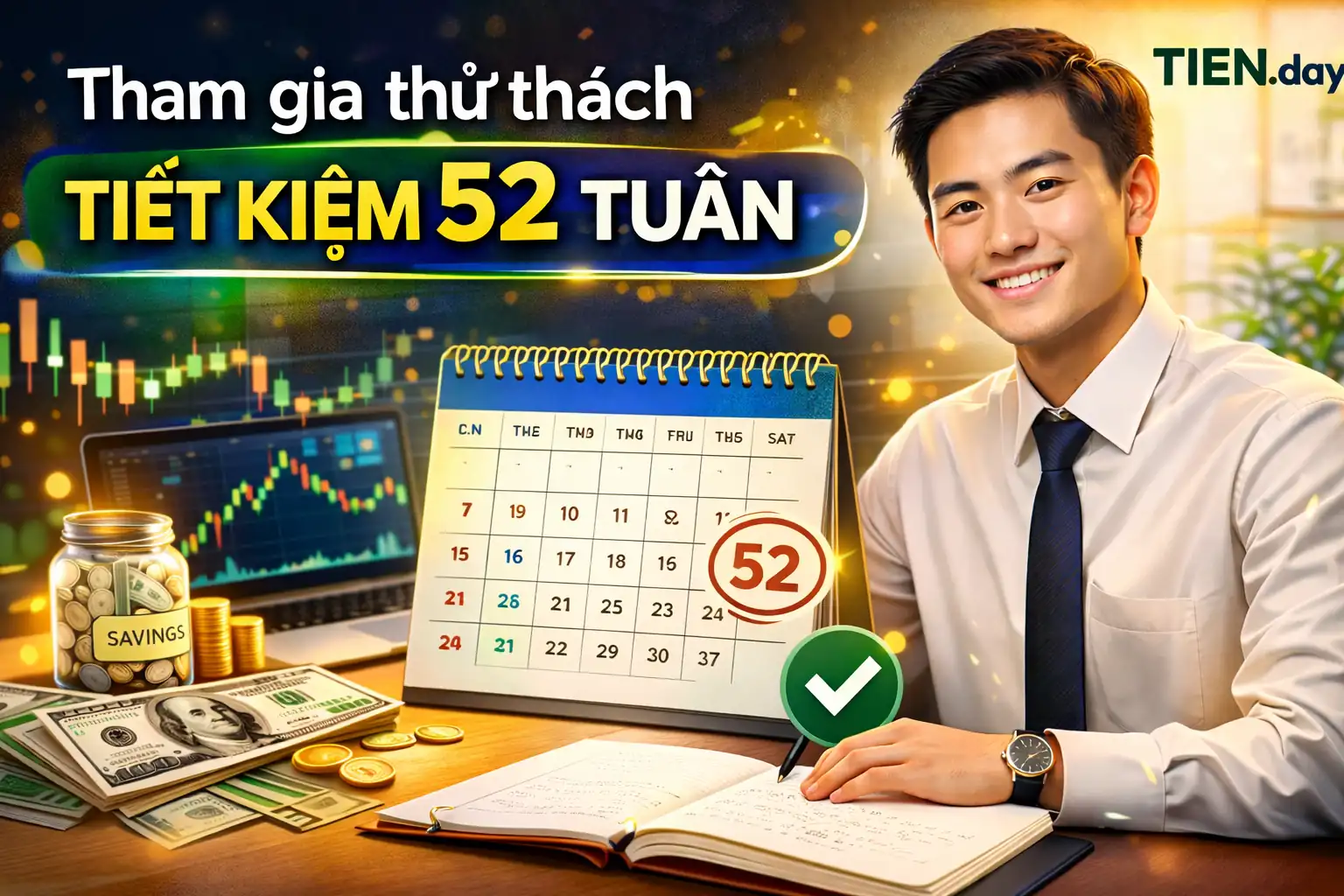 Cách tiết kiệm tiền theo tuần -Tham gia thử thách tiết kiệm 52 tuần