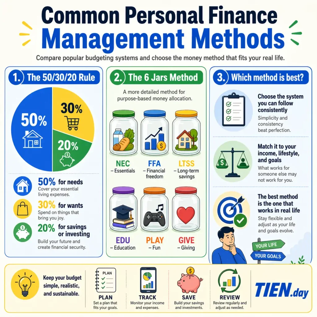 Common Personal Finance Management Methods — Which One Should You Choose tien.day infographic