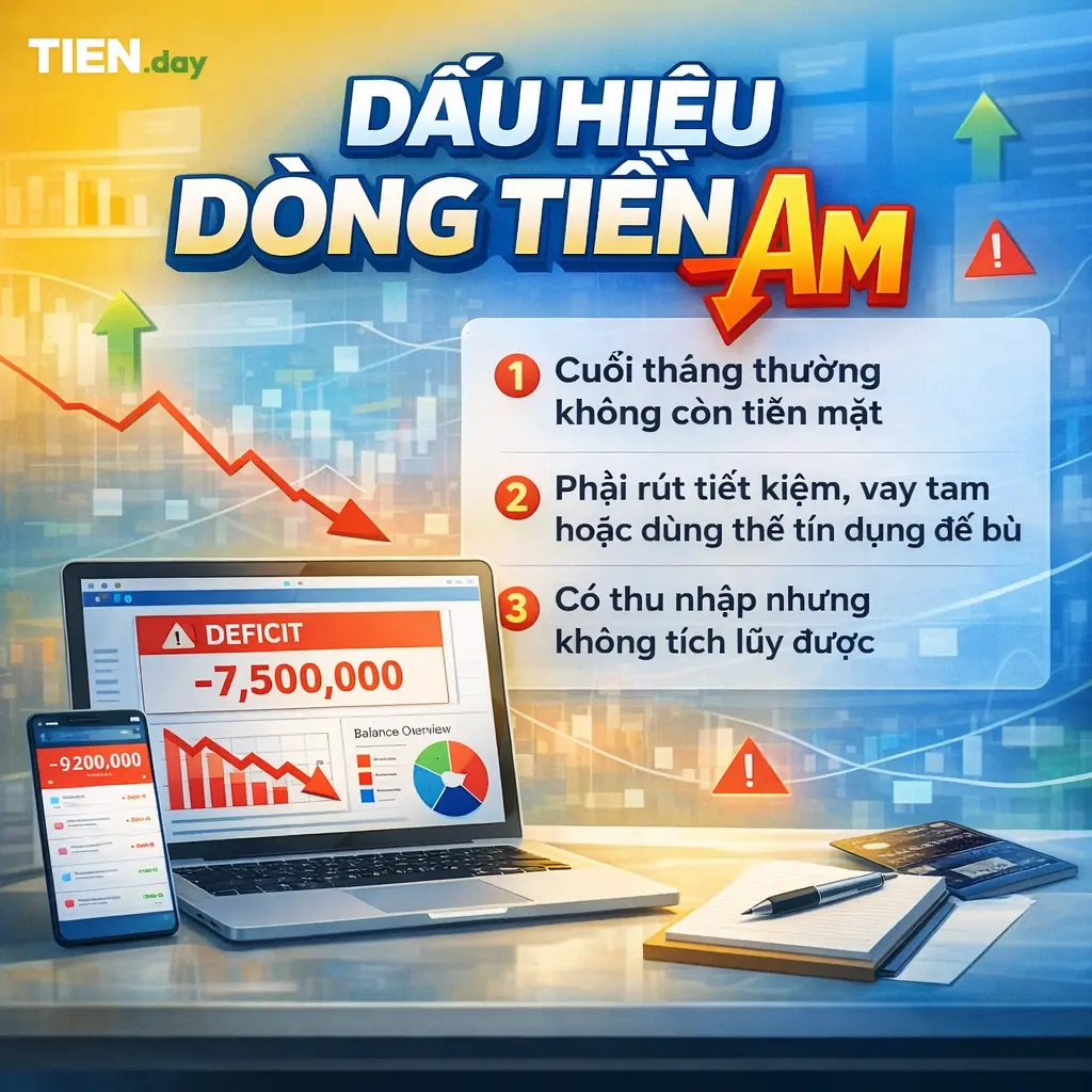 Dấu hiệu cho thấy bạn đang bị dòng tiền âm