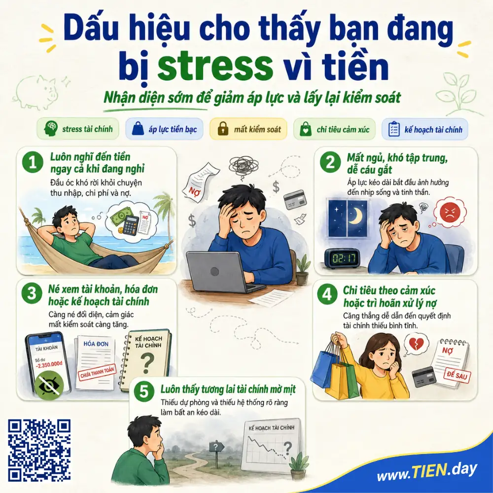 Dấu hiệu cho thấy bạn đang bị stress vì tiền