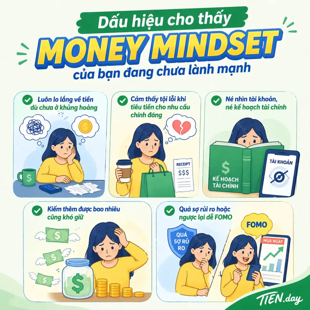 Dấu hiệu cho thấy money mindset của bạn đang chưa lành mạnh