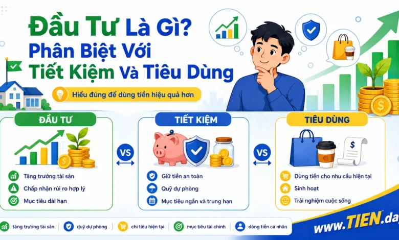 Đầu tư là gì - Phân biệt với Tiết kiệm và tiêu dùng