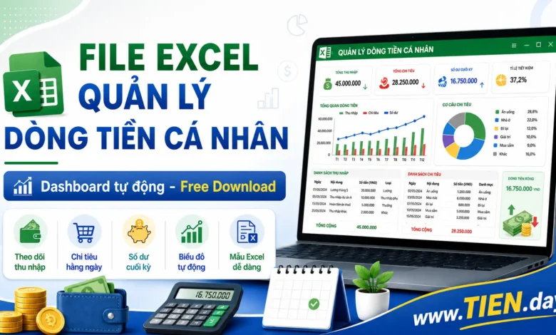 File Excel Quản Lý Dòng Tiền Cá Nhân - EXCEL FILE FOR MANAGING PERSONAL CASH FLOW