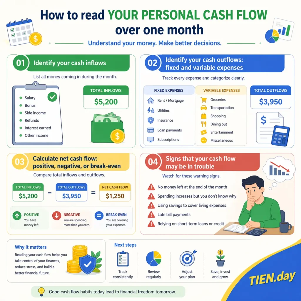 How to read your personal cash flow over one month