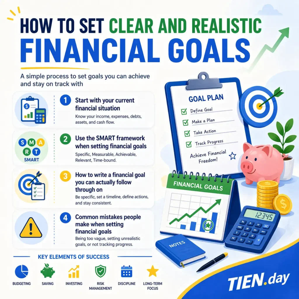 How to set clear and realistic financial goals tien.day infographic