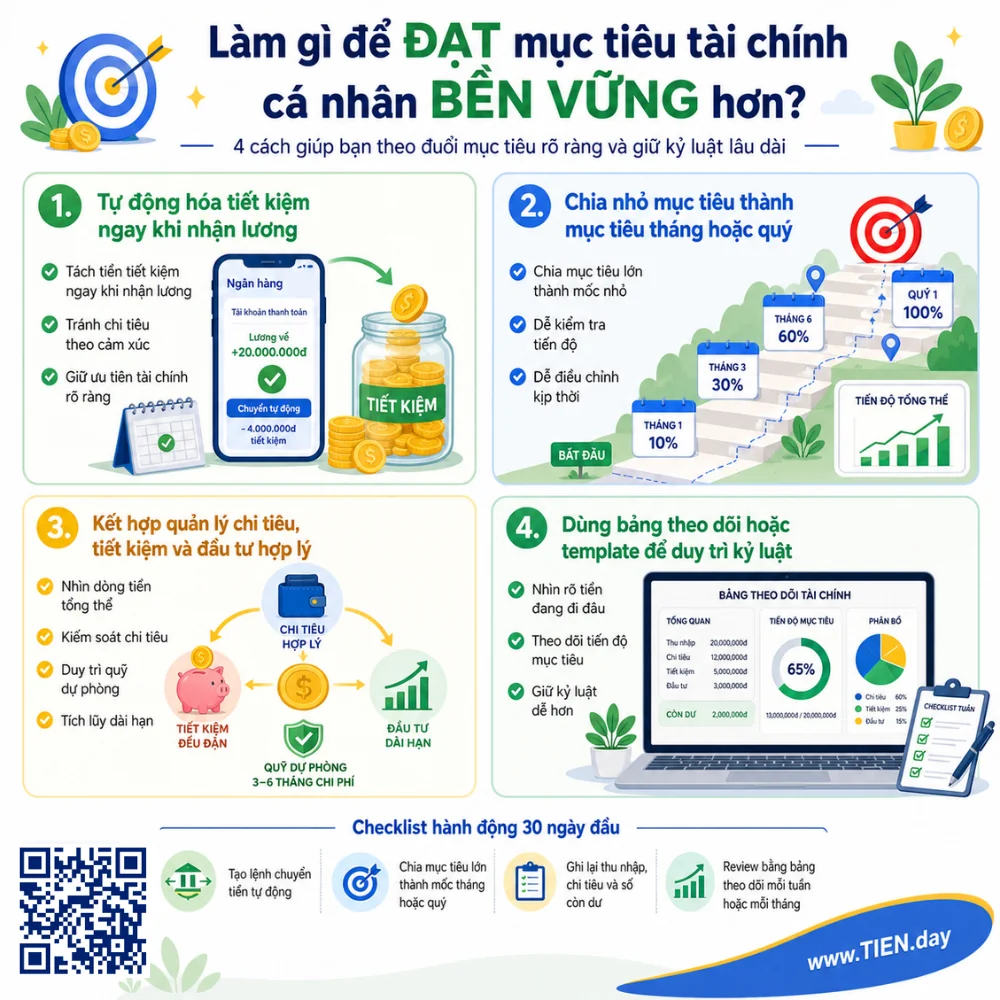 Làm gì để đạt mục tiêu tài chính cá nhân bền vững hơn