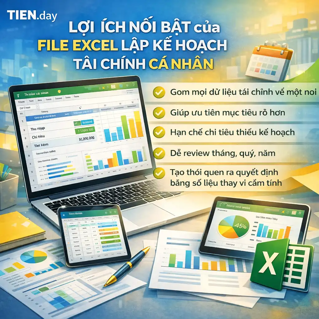 Lợi ích nổi bật của file Excel lập kế hoạch tài chính cá nhân