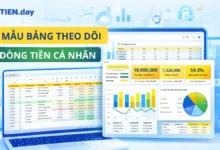 Mẫu bảng theo dõi dòng tiền cá nhân bằng Excel dễ dùng