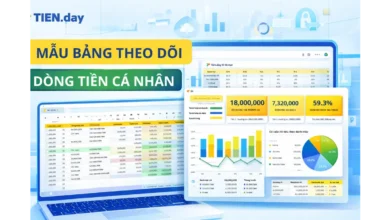 Mẫu bảng theo dõi dòng tiền cá nhân bằng Excel dễ dùng