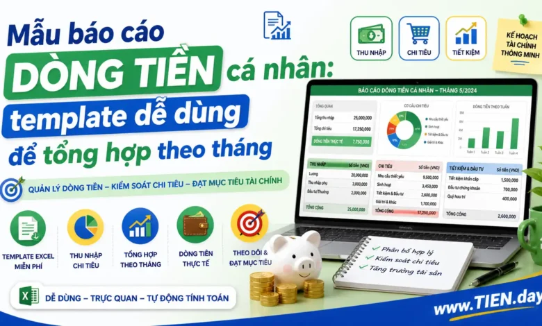 Mẫu báo cáo dòng tiền cá nhân: template dễ dùng để tổng hợp theo tháng