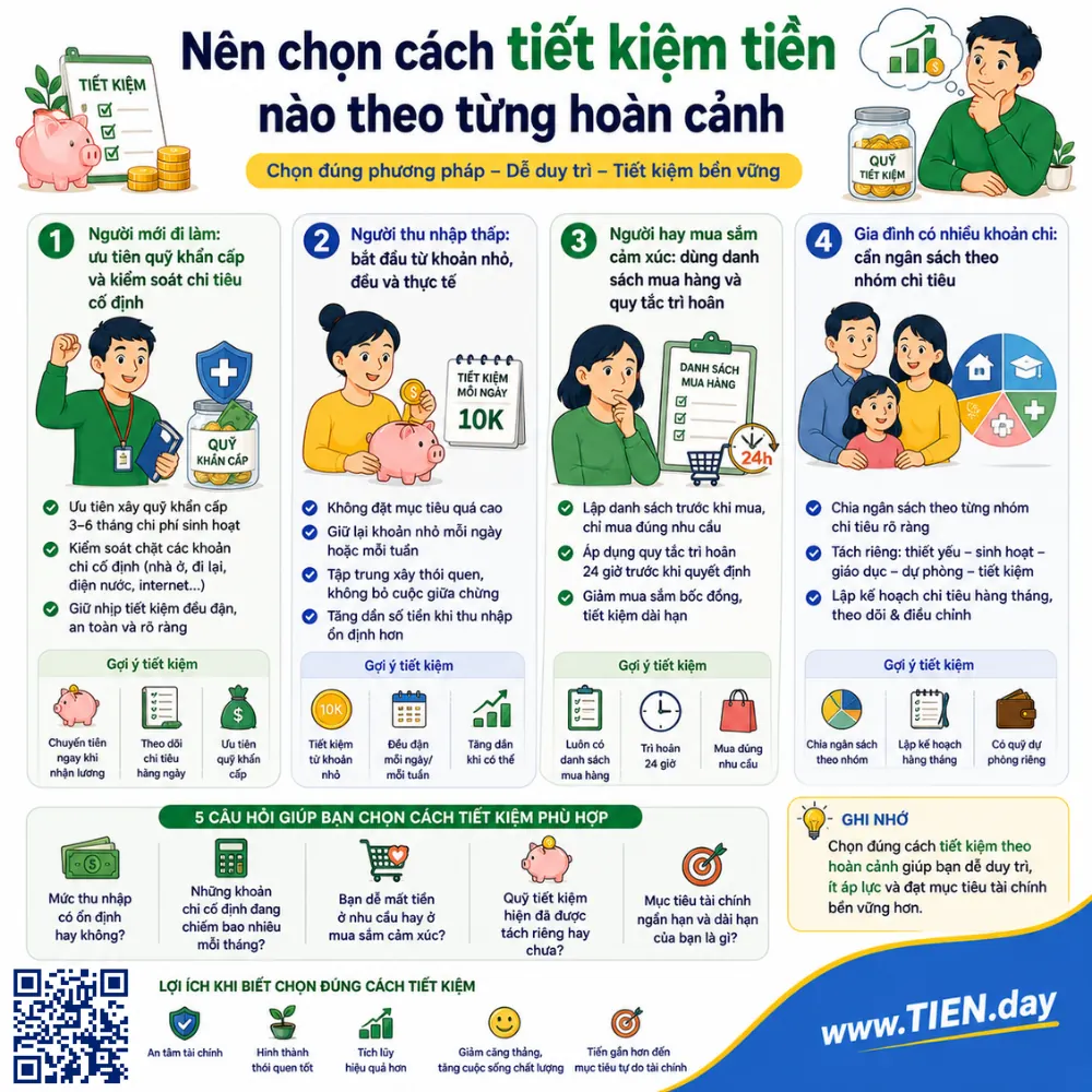 Nên chọn cách tiết kiệm tiền nào theo từng hoàn cảnh