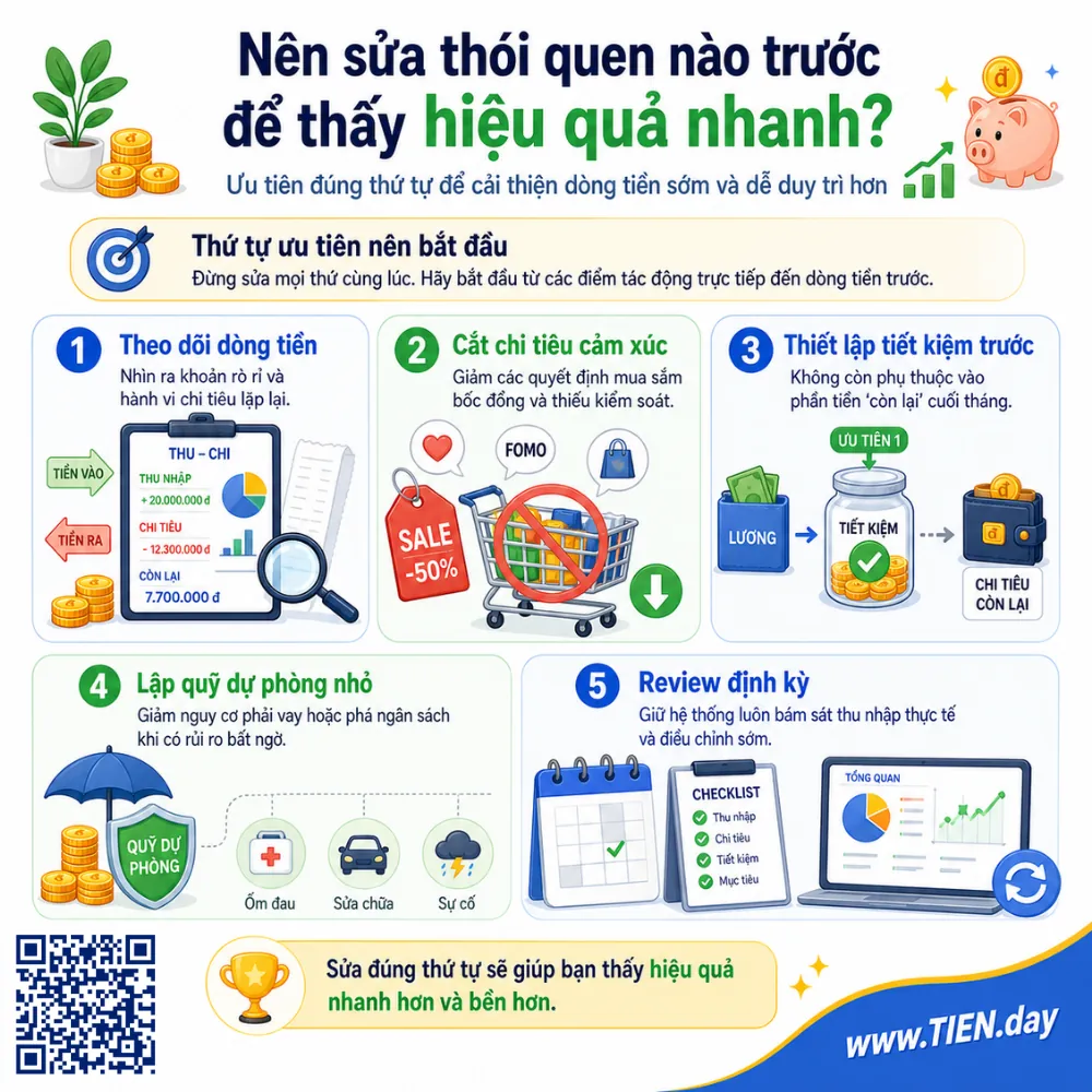 Nên sửa thói quen nào trước để thấy hiệu quả nhanh