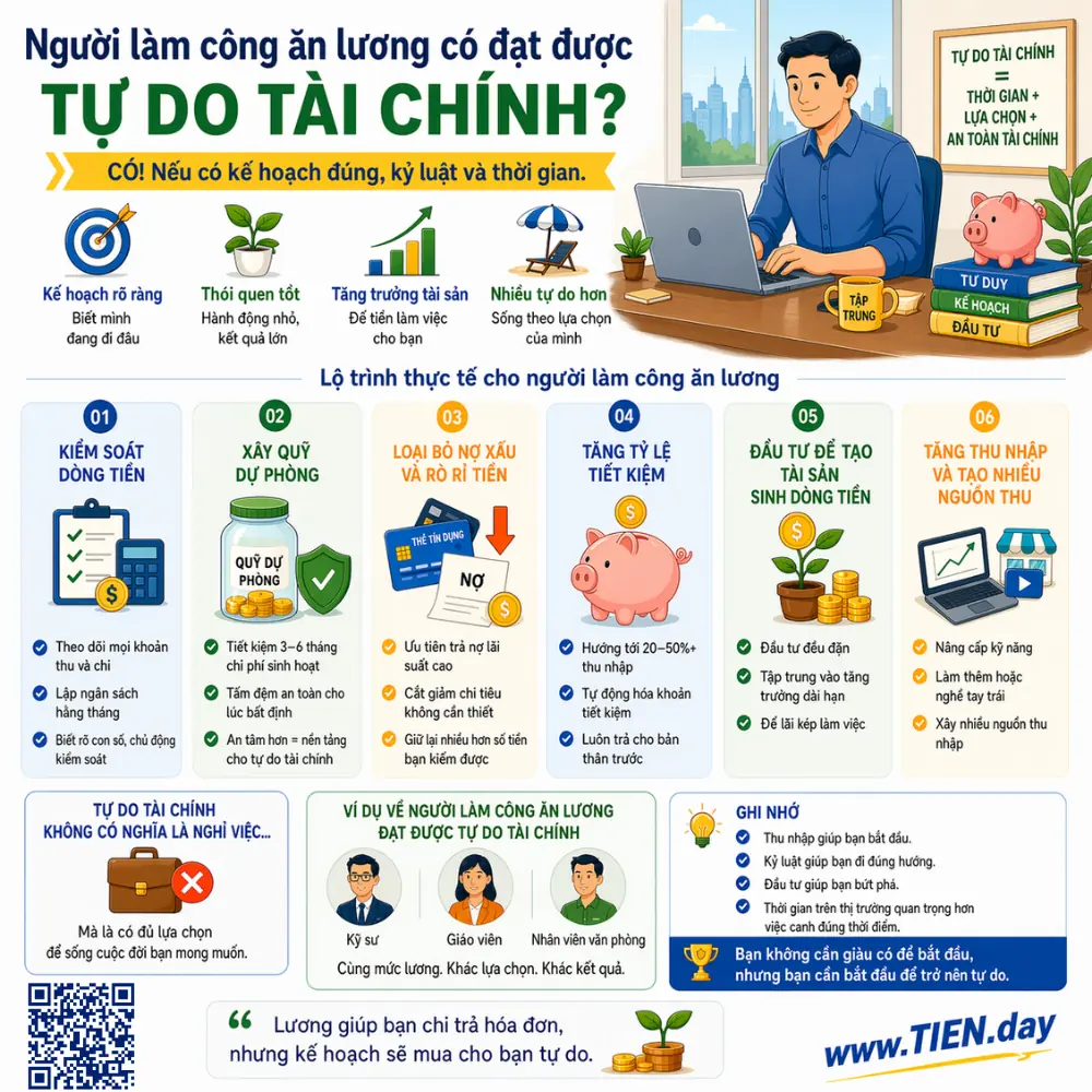 Người làm công ăn lương có đạt tự do tài chính được không?
