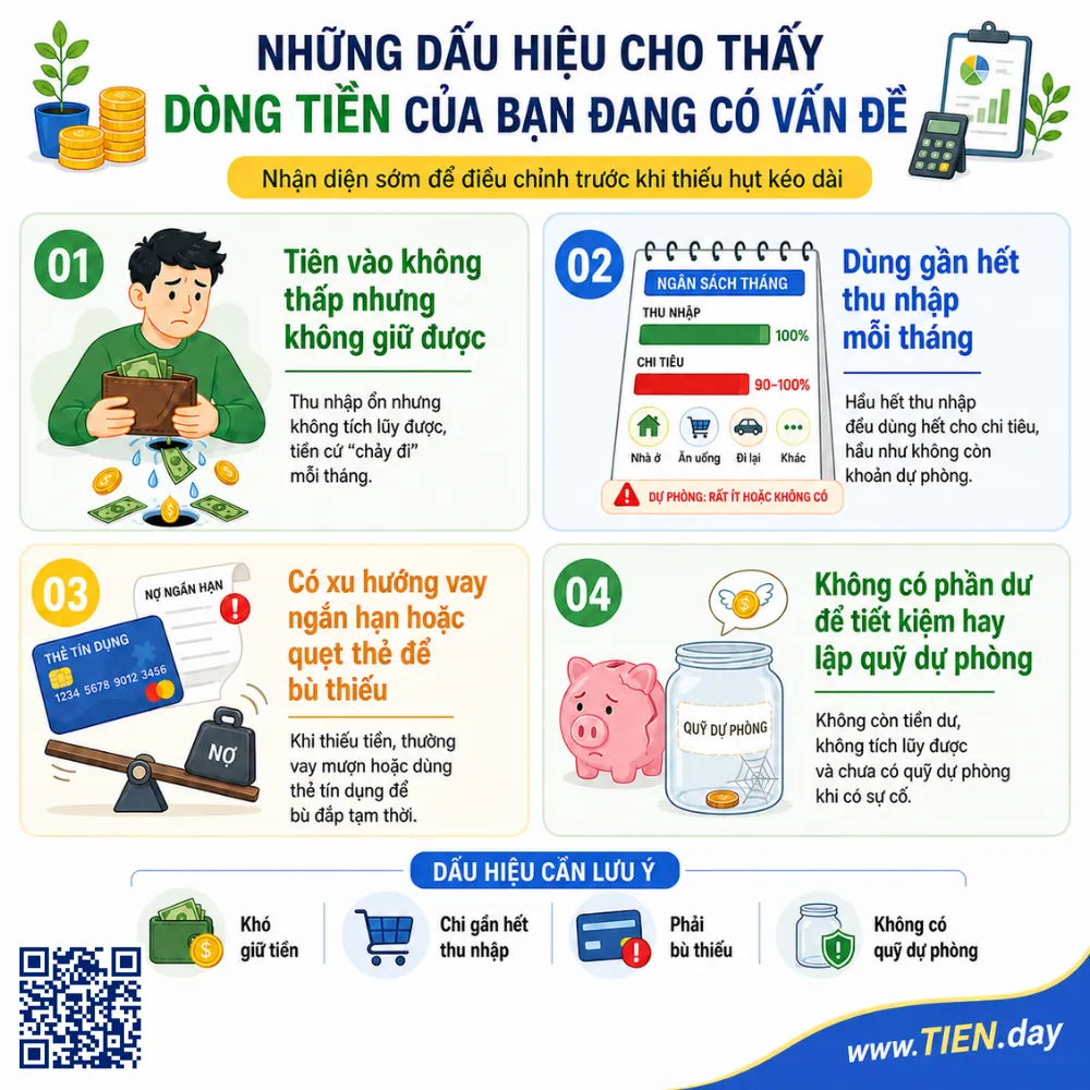 Những dấu hiệu cho thấy dòng tiền của bạn đang có vấn đề