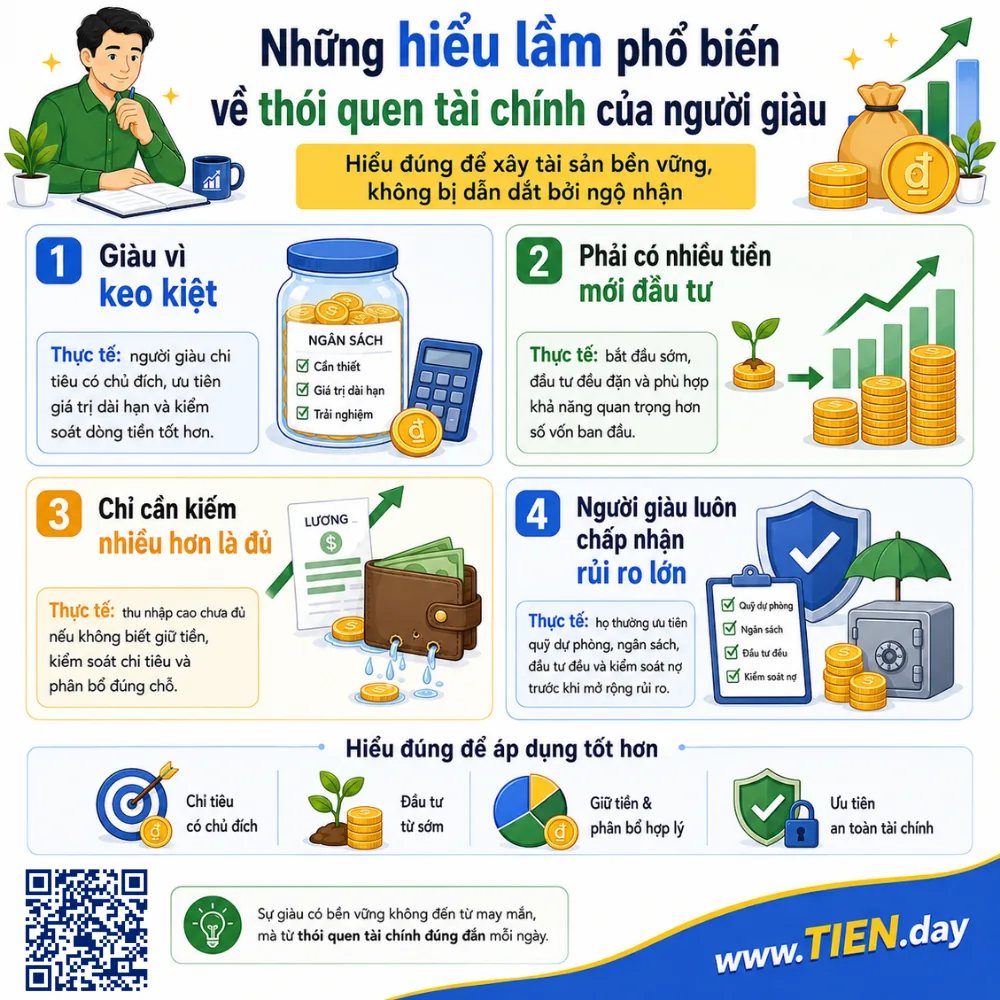 Những hiểu lầm phổ biến về thói quen tài chính của người giàu