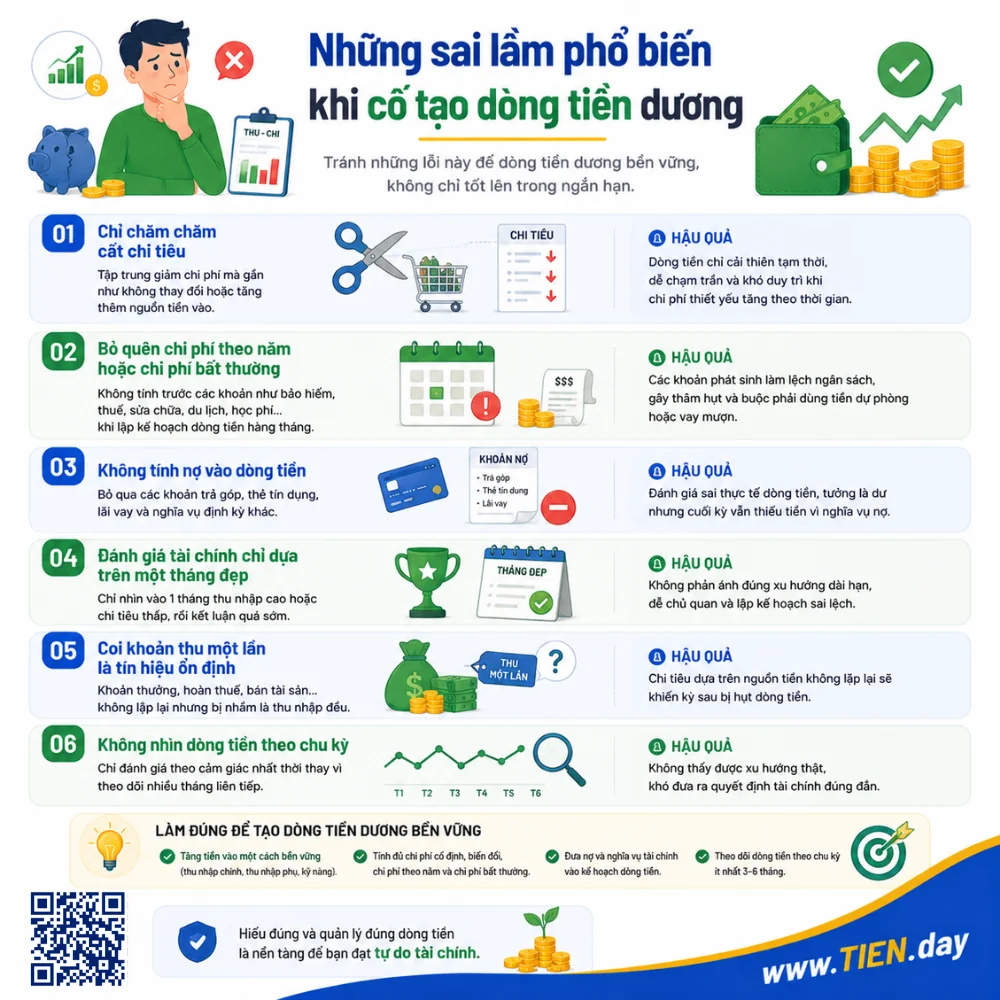 Những sai lầm phổ biến khi cố tạo dòng tiền dương