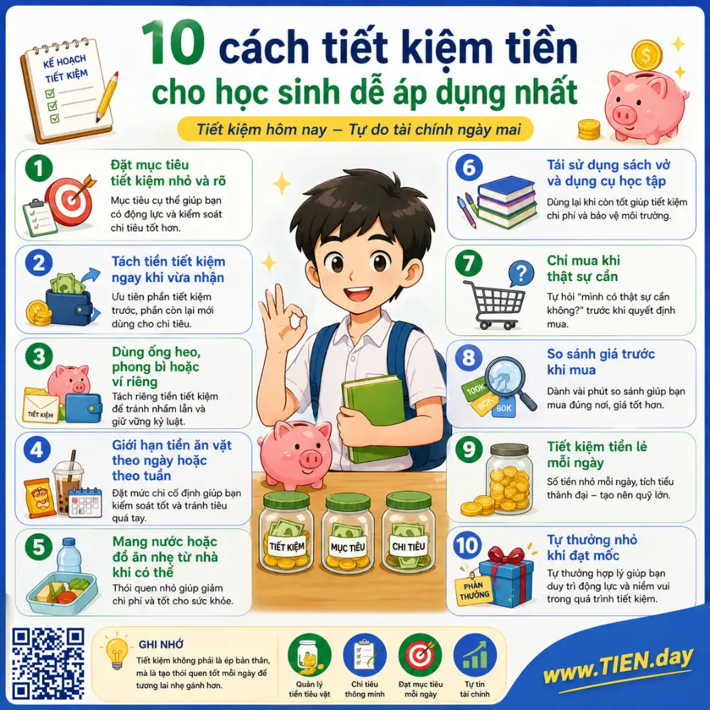 Tips 10 cách tiết kiệm tiền cho học sinh dễ áp dụng nhất