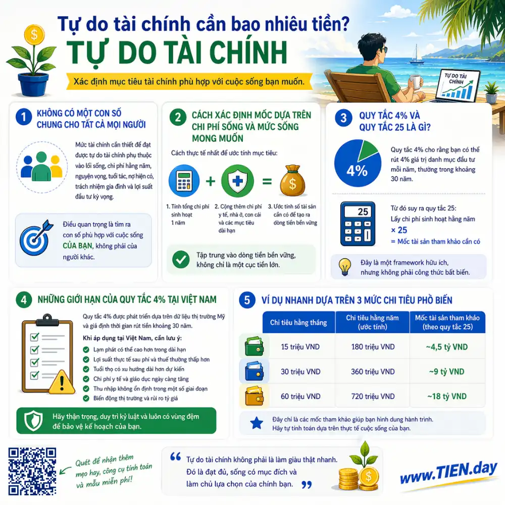 Tự do tài chính cần bao nhiêu tiền?