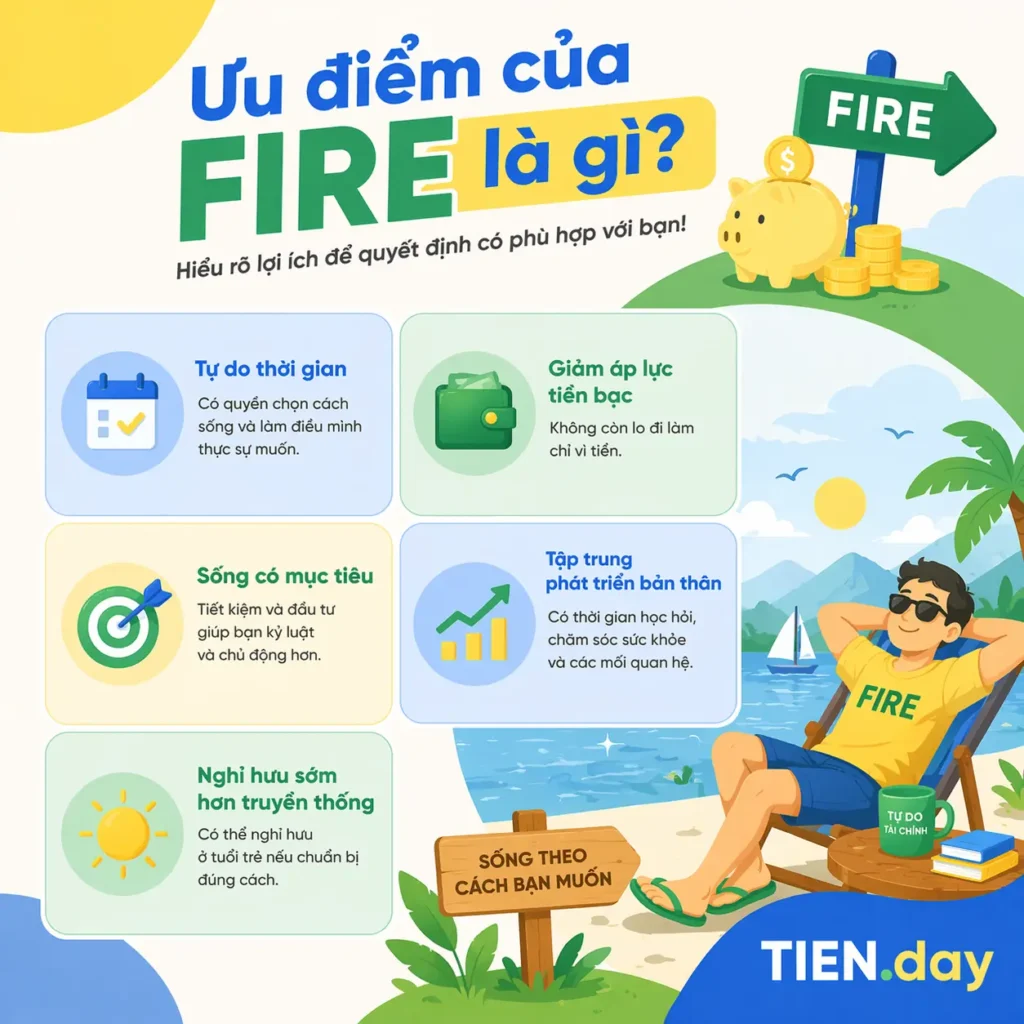 Ưu điểm của FIRE là gì tien.day infographic