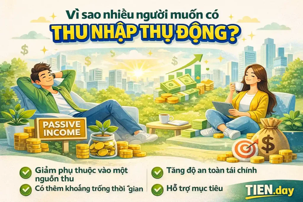 Vì sao nhiều người muốn có thu nhập thụ độngtien.day infographic