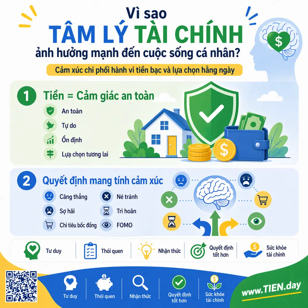 Vì sao tâm lý tài chính ảnh hưởng mạnh đến cuộc sống cá nhân tien.day infographic.