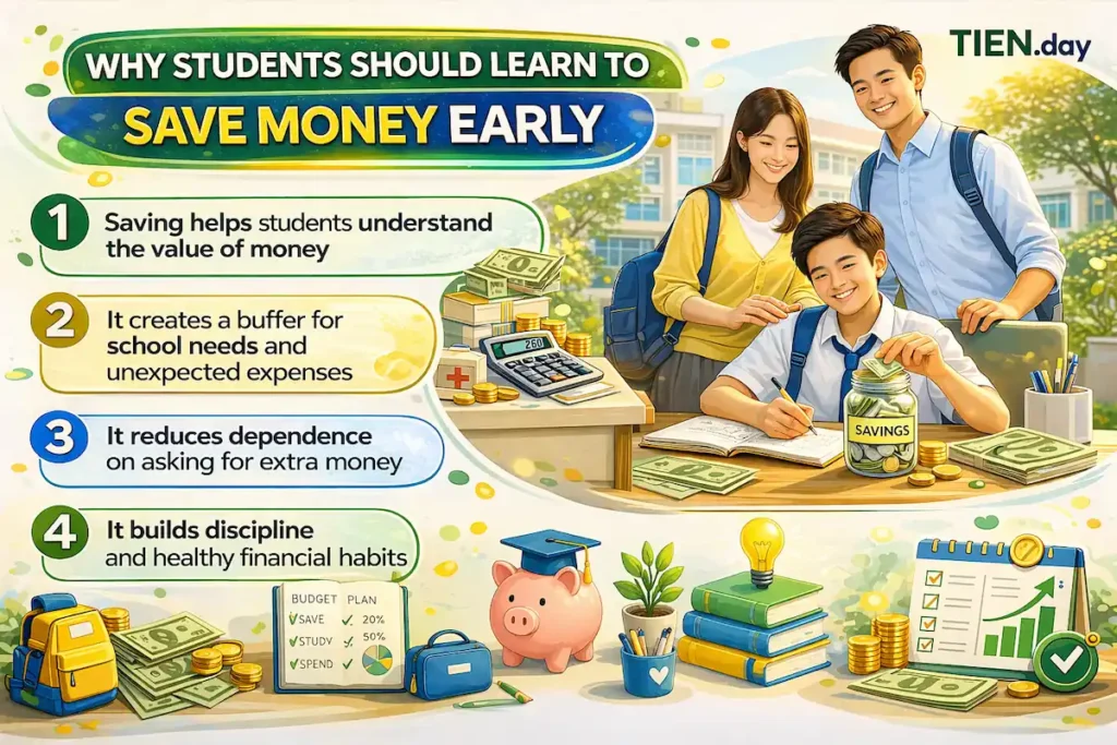 Vì sao nhiều học sinh muốn tiết kiệm nhưng vẫn không để dành được-WHY STUDENTS SHOULD LEARN TO SAVE MONEY EARLY