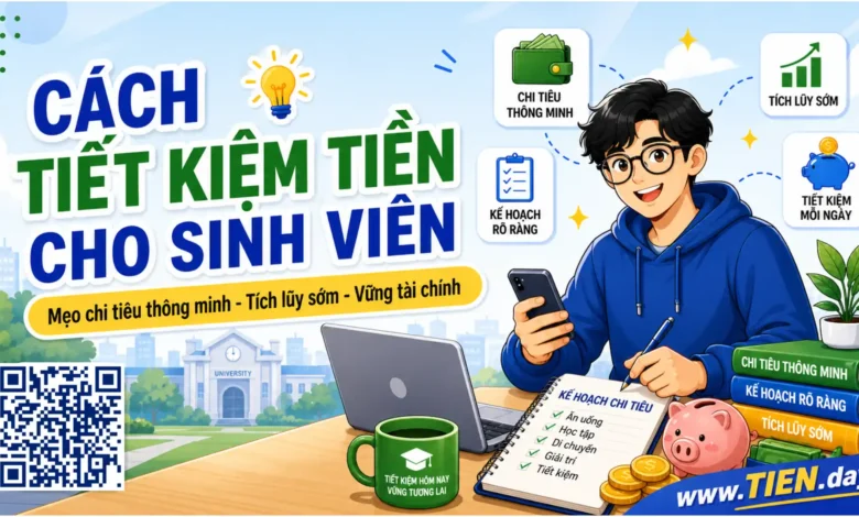 cách tiết kệm tiền cho sinh viên tien.day infographic