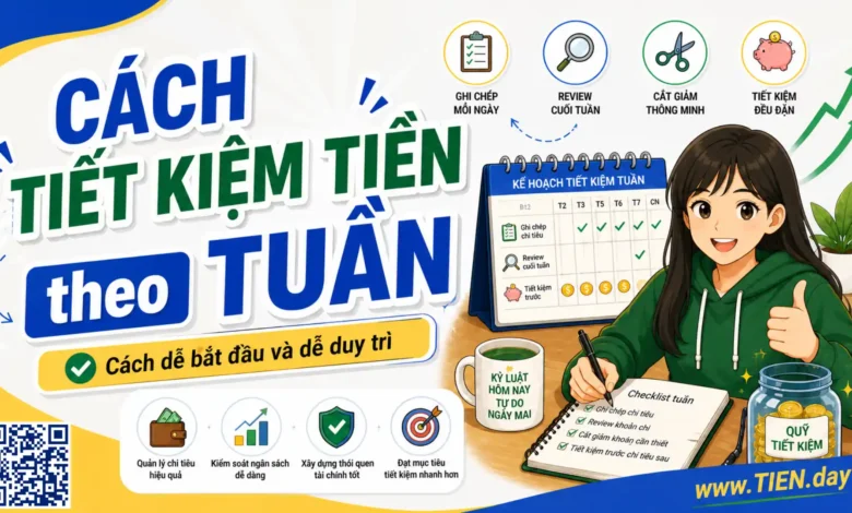 cách tiết kiệm theo tuần tien.day infographic