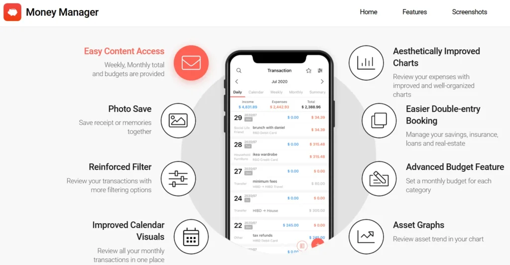 dùng công cụ Money Manager để quản lý dòng tiền cá nhân