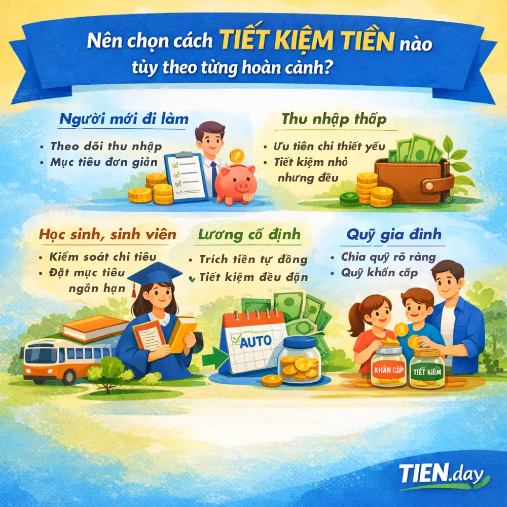 nên chọn cách tiết kiệm tùy theo từng hoàn cảnh tien.day infographic