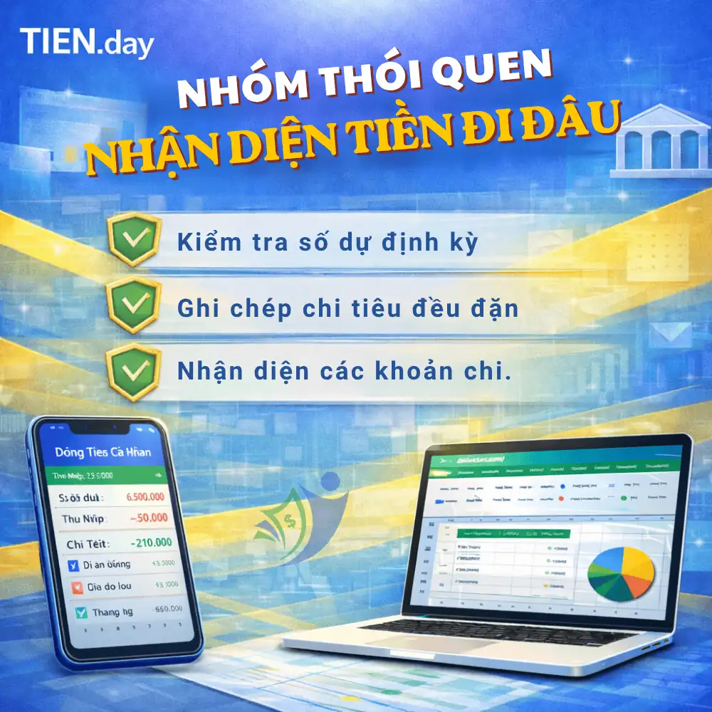 Nhóm thói quen tiết kiệm tiền - nhận diện tiền đi đâu