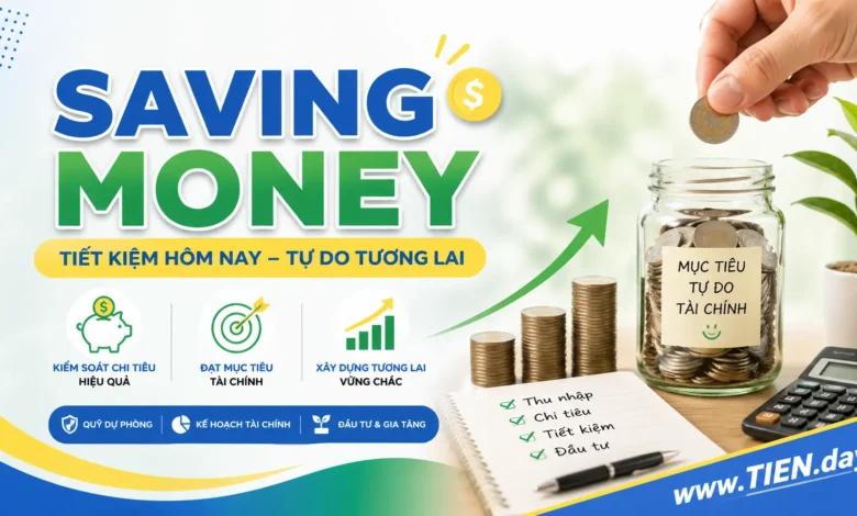tiết kiệm tiền - saving money tien.day infographic