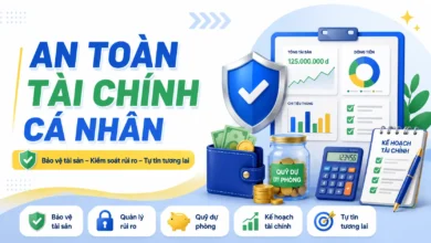 An toàn tài chính cá nhân với quỹ dự phòng, kiểm soát nợ, dòng tiền và kế hoạch tài chính rõ ràng